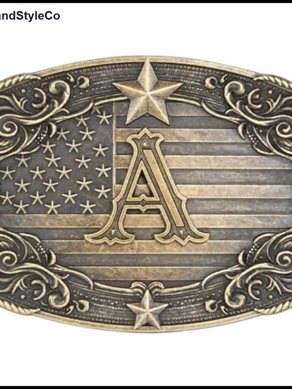 Western Initial Cowboy Belt Buckle Zinc Alloy 1.5 inch